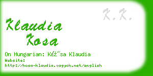 klaudia kosa business card